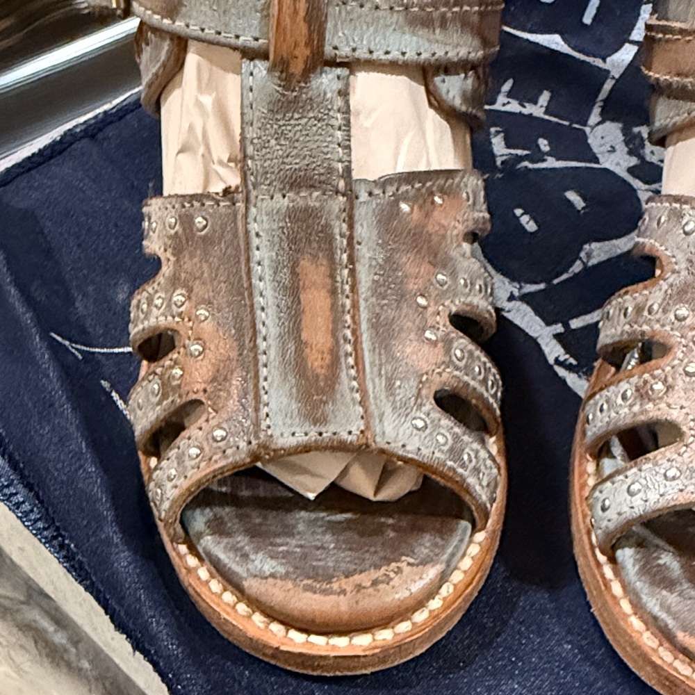Freebird by Steven Distressed Connor Sandal Heels in ICE - Picture 13 of 14